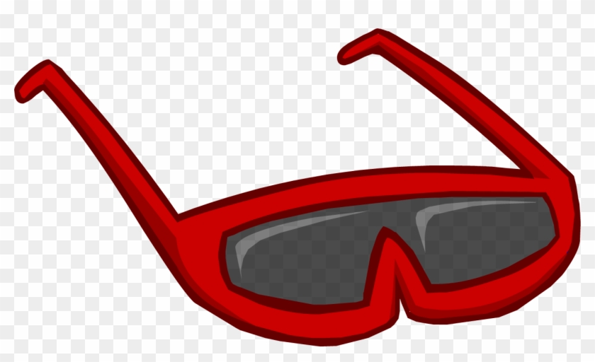 Clipart Sunglasses Red White Blue - Red Glasses Club Penguin - Png Download