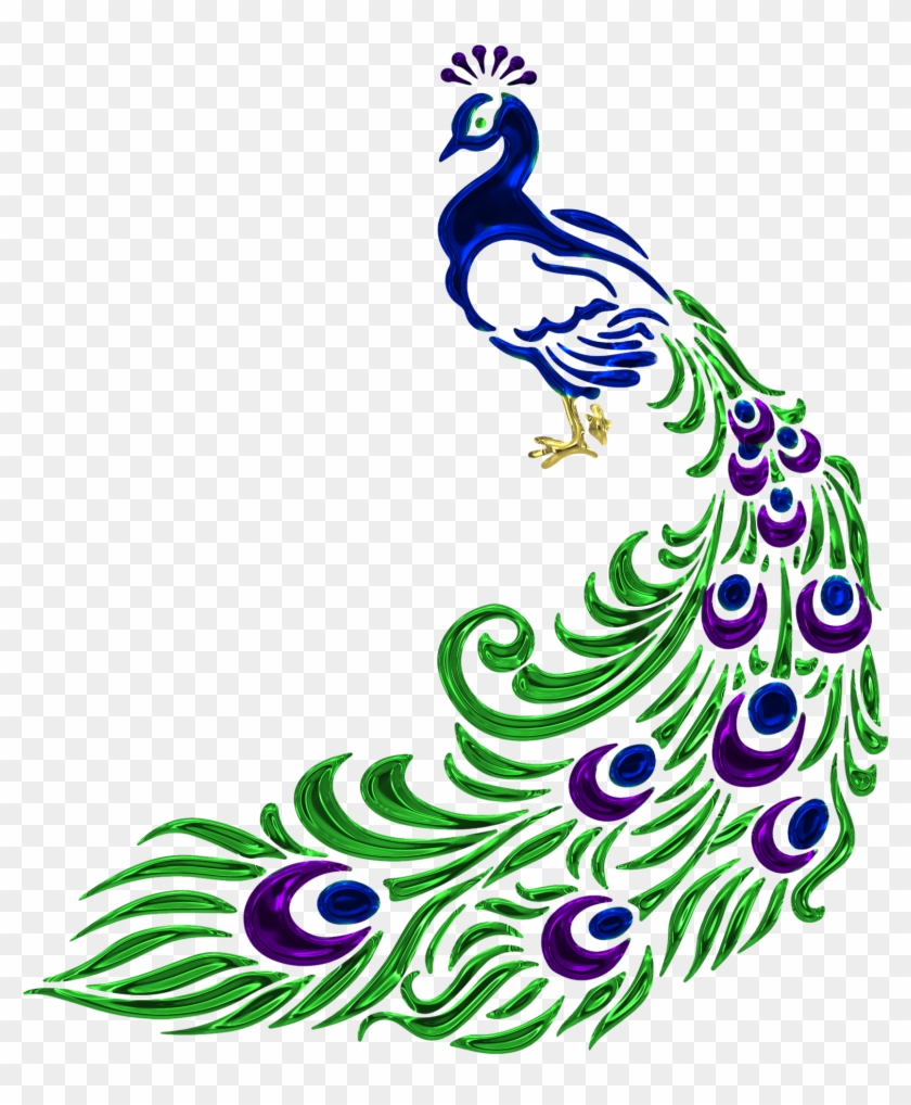 Jewel, Peacock, Jewelry, Feather, Crystal, Gem - Peacock Images Wall Painting Clipart
