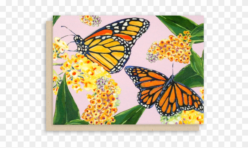 Monarch Butterfly Note Cards With Purple Background - Monarch Butterfly Clipart #3190206