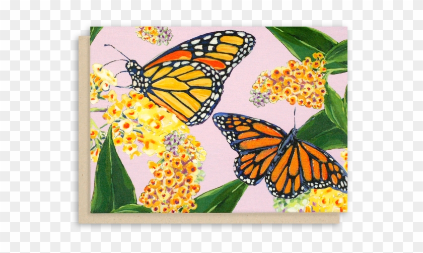 Monarch Butterfly Note Cards With Purple Background - Monarch Butterfly Clipart