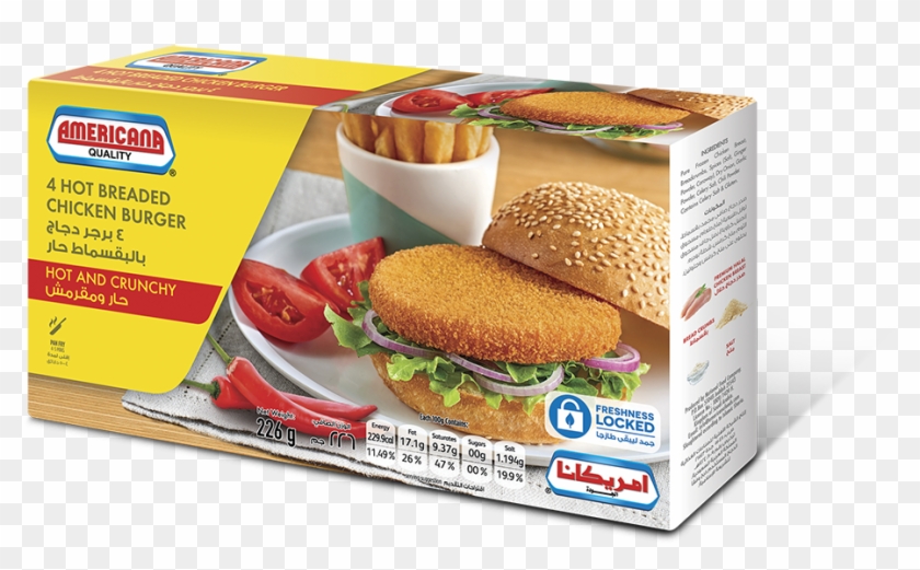 370159 Americana Spicy Breaded Chicken Burger 226g - Americana 4 Breaded Chicken Burger Clipart