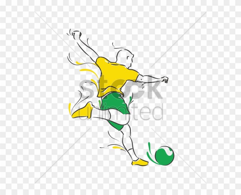 Footballer Clipart Football Action - Illustration - Png Download #3191434