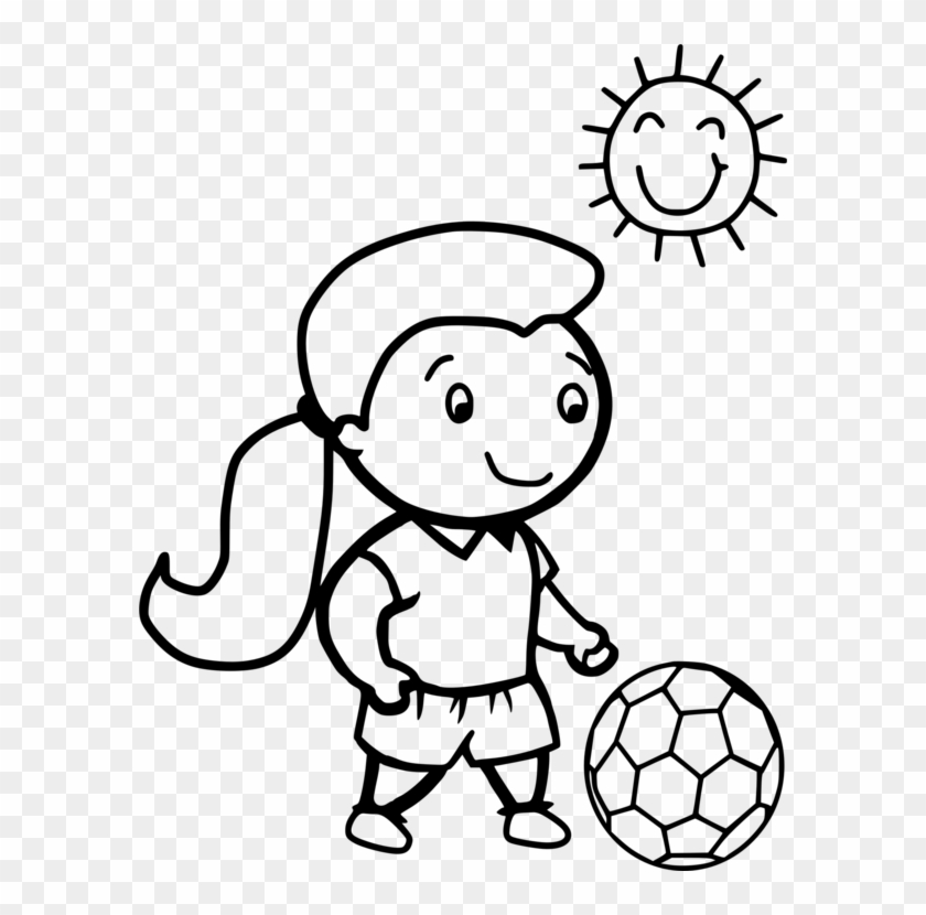 Color Clipart Football Player - Girls Sports Coloring Pages - Png Download