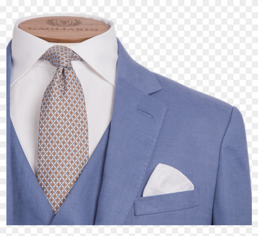 Home>suits>mid Blue Linen Mix And Match Three-piece - Formal Wear Clipart