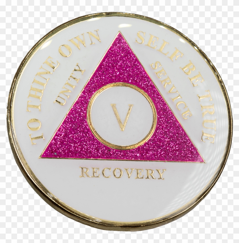 Aa Medallion Glow In Dark Glitter Pink Coin - Circle Clipart #3193305