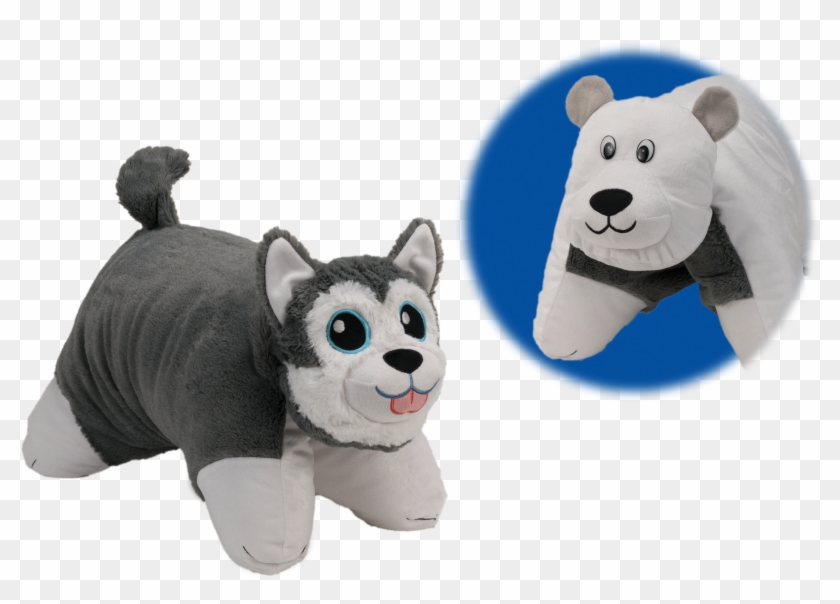 Flip 'n Play Friends 2 In 1 Plush To Pillow Husky To - Peluche Almohada Clipart #3193412