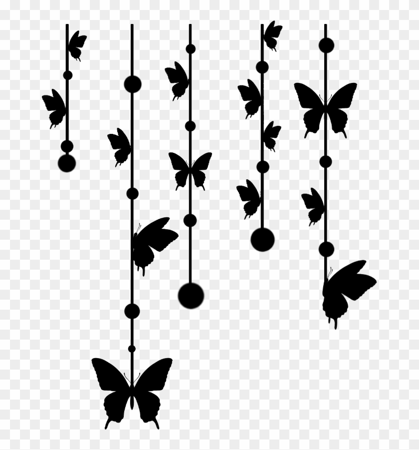 Butterfly Silhouette Garland Black Beautiful 加工素材 Quick Clipart Pikpng