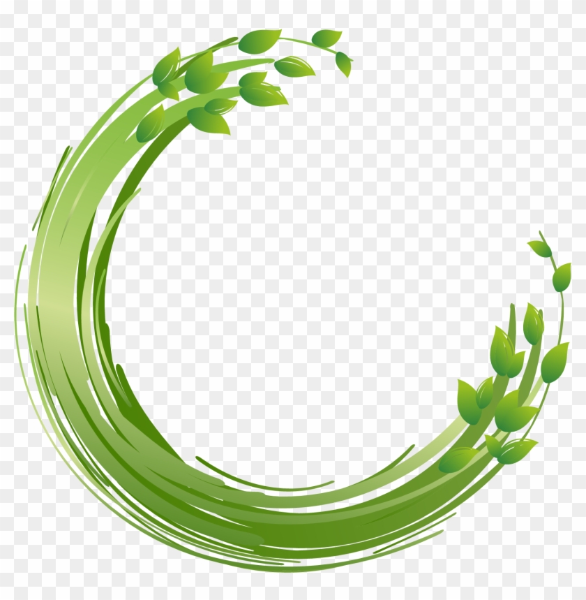 Leaves Vector Circle - Circle Vector Paint Png Clipart #3195870