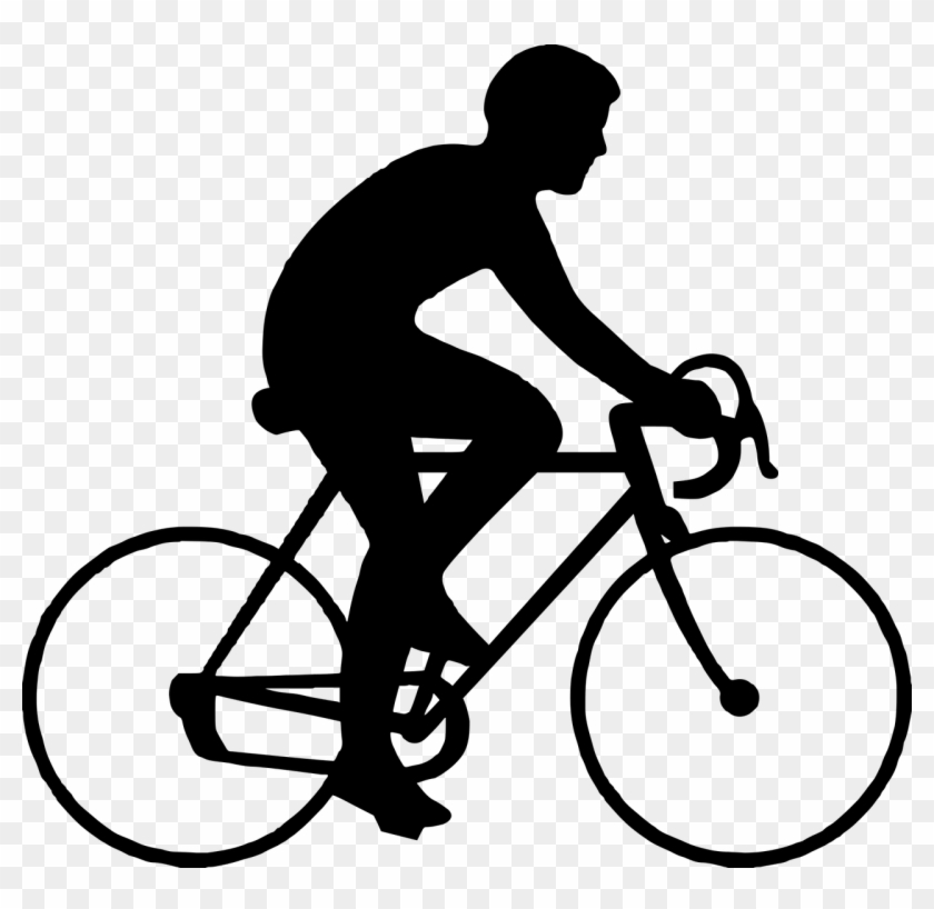 Bicycle Man Riding Sport Guy Png Image - Simple Line Drawing Bike Clipart #3195935