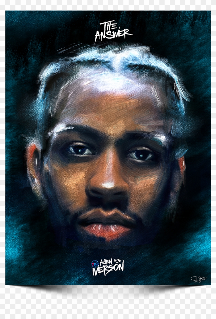 Allen Iverson 'the Answer' Digital Painting - Allen Iverson Painting Cartoon Clipart