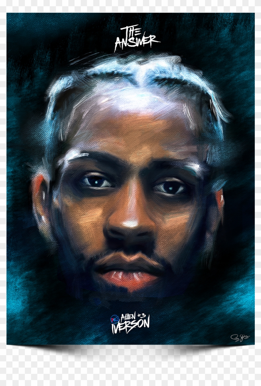 Allen Iverson 'the Answer' Digital Painting - Allen Iverson Painting Cartoon Clipart #3196207