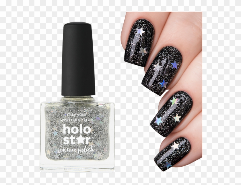 Transparent Glitter Nail Polish - Star Nail Polish Clipart