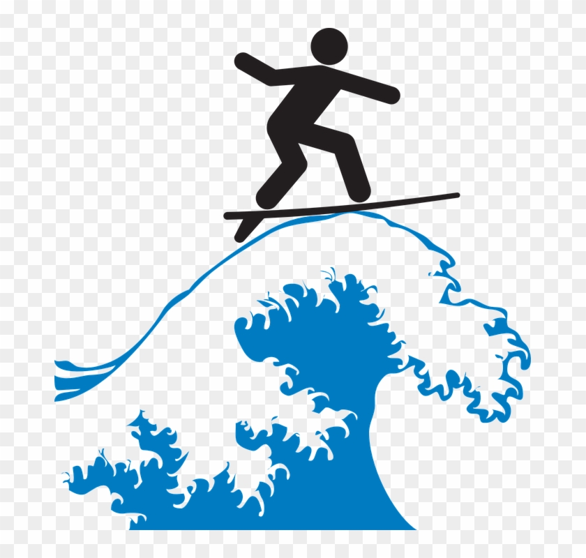 Surfer Clipart - Clipart Waves Transparent Background - Png Download #3196469