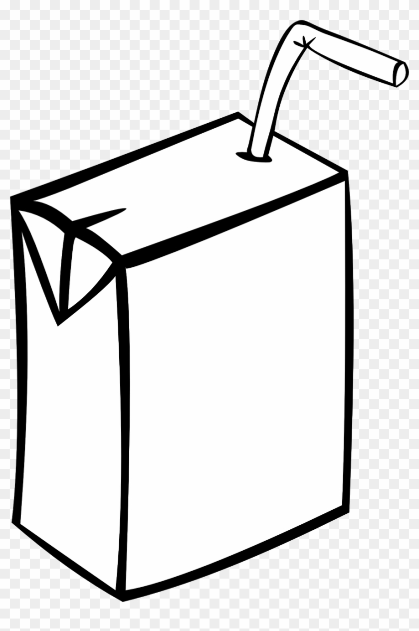 Box Juice Carton Plain Straw Png Image - Juice Clipart Black And White Transparent Png #3198978