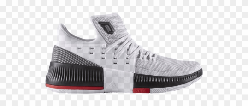 Mens Adidas Dame 3 White Low Cut Basketball Athletic - Dame 3 Rip City Clipart