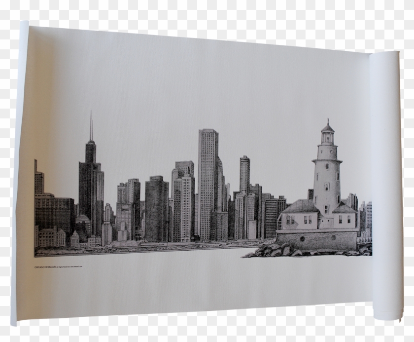 Pier Drawing Skyline Chicago - Skyline Clipart