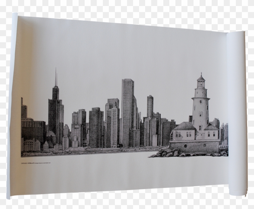 Pier Drawing Skyline Chicago - Skyline Clipart #3199622
