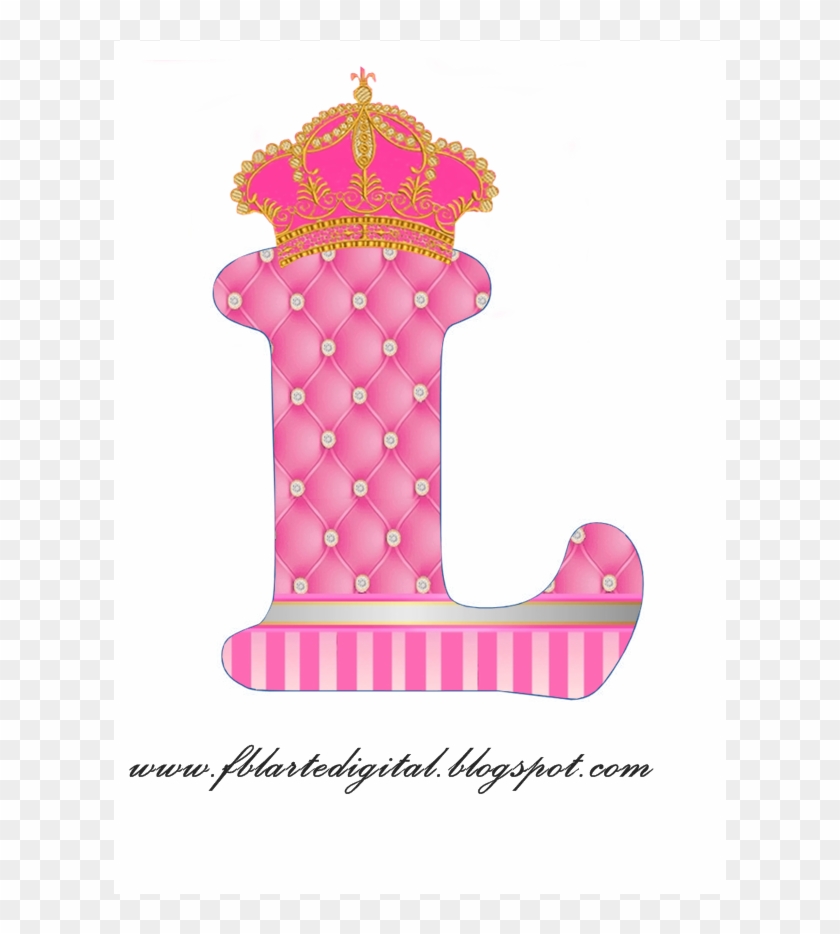 Alfabeto Con Corona Dorada Y Rosa - Letra L De Princesa Clipart