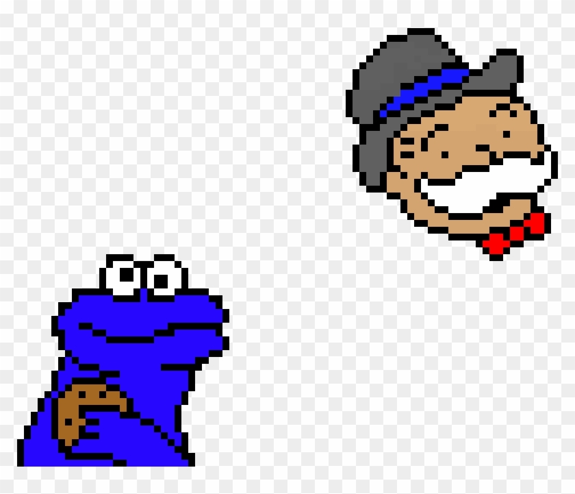 Cookie Monster And Monopoly - Top Pixel Art Minecraft Clipart