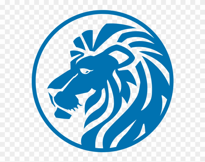 Lion Head Blue - Lion Head Logo Blue Clipart
