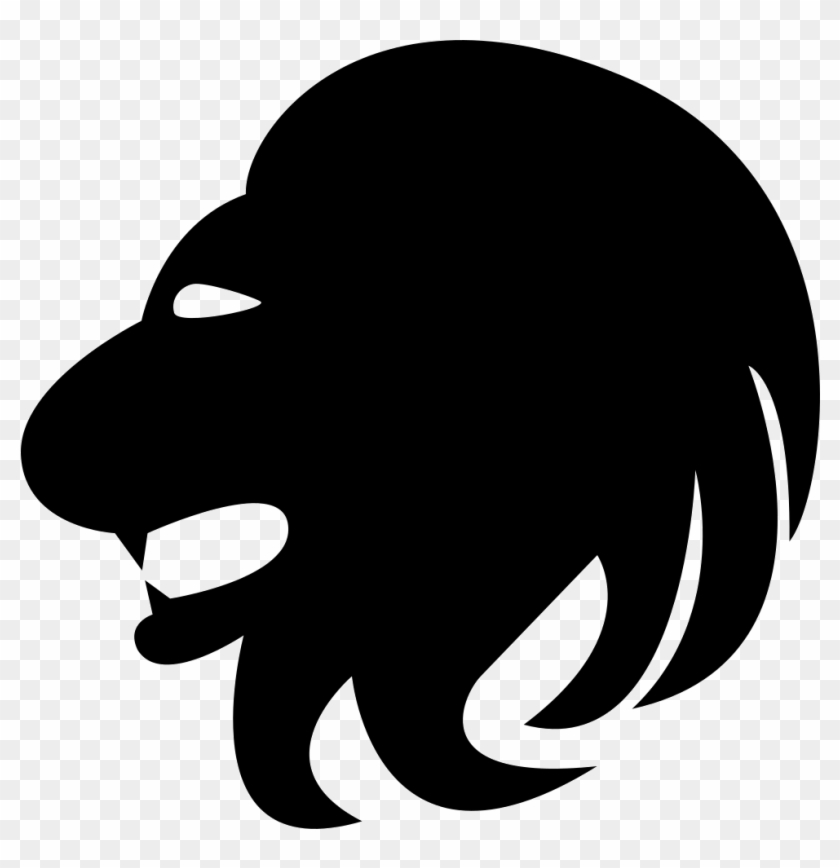 Leo Lion Head Side Comments - Lion Head Side Profile Silhouette Clipart #320754