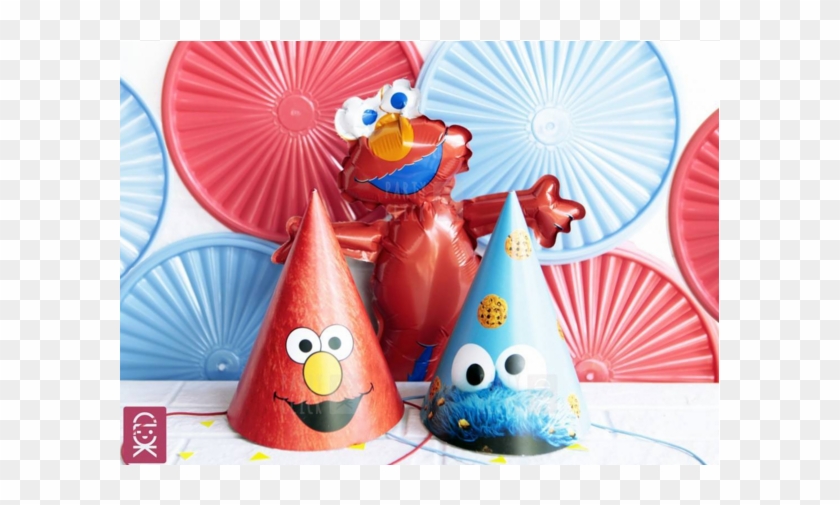 Elmo And Cookie Monster Party Hat-600x600 - Push & Pull Toy Clipart #320939