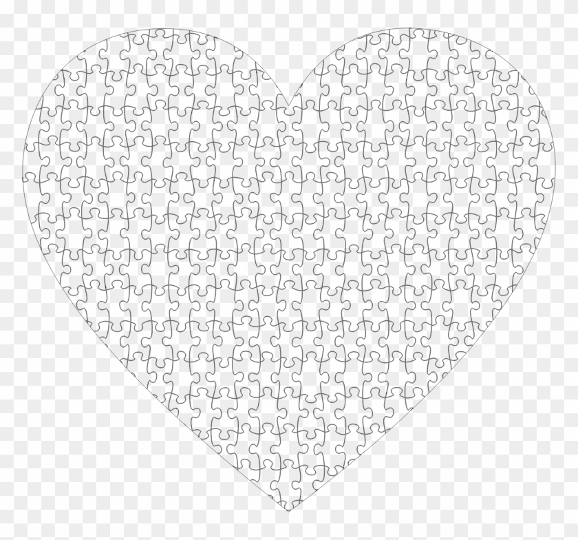 Puzzle Heart Strokes Library - Grey Hearts Png Transparent Clipart #321074