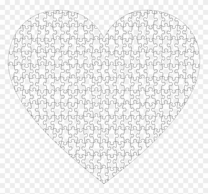 Puzzle Heart Strokes Library - Grey Hearts Png Transparent Clipart