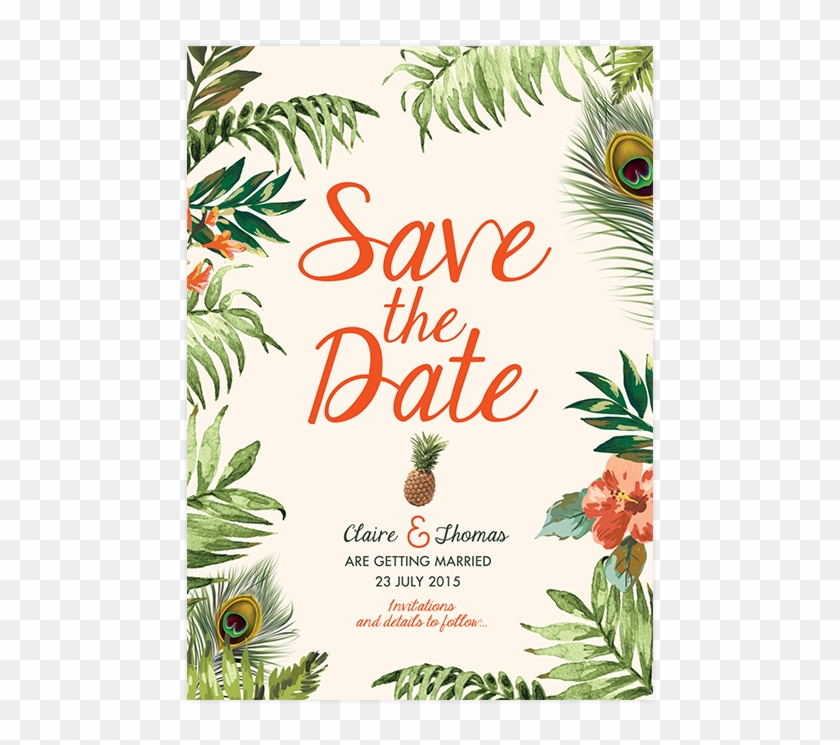 Save The Date - Save The Date Aniversario Tropical Clipart