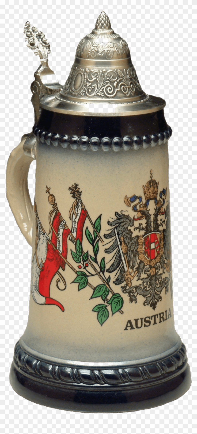 Beer Mug Austrian Symbols - Porcelain Clipart
