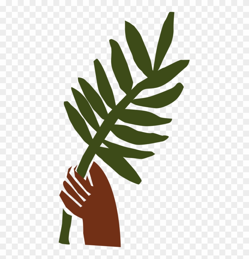 Palm Leaf Clip Art Free - Hand Holding Palm Leaf - Png Download