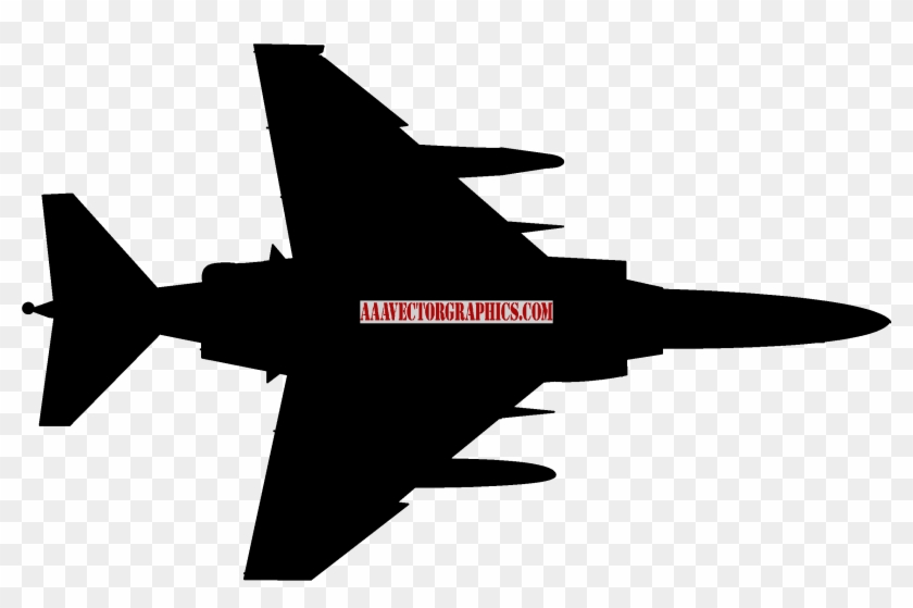 Jet Fighter Silhouette At Getdrawings - F 4 Phantom Clipart - Png Download #322085