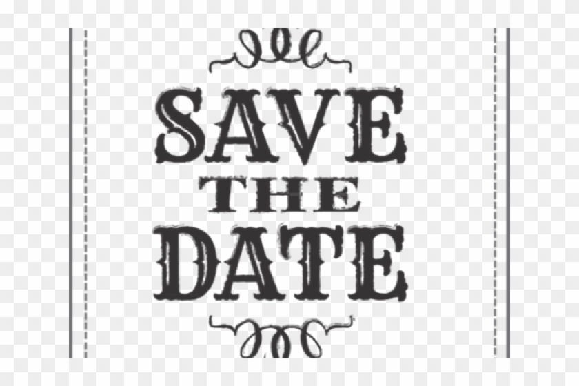 Date Clipart Save The Date - Calligraphy - Png Download