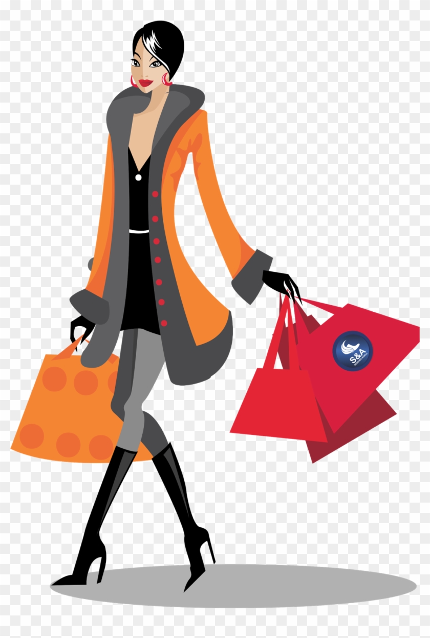 Fashion Style Png - Woman Shopping Vector Png Clipart