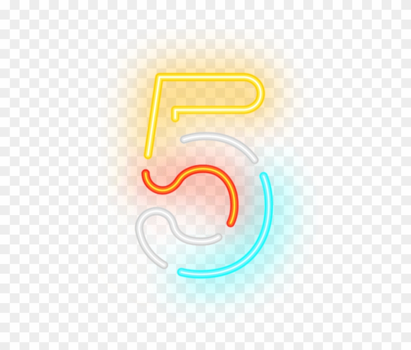 Free Png Download Number Five Neon Transparent Clipart - Neon Number Five Png #324147