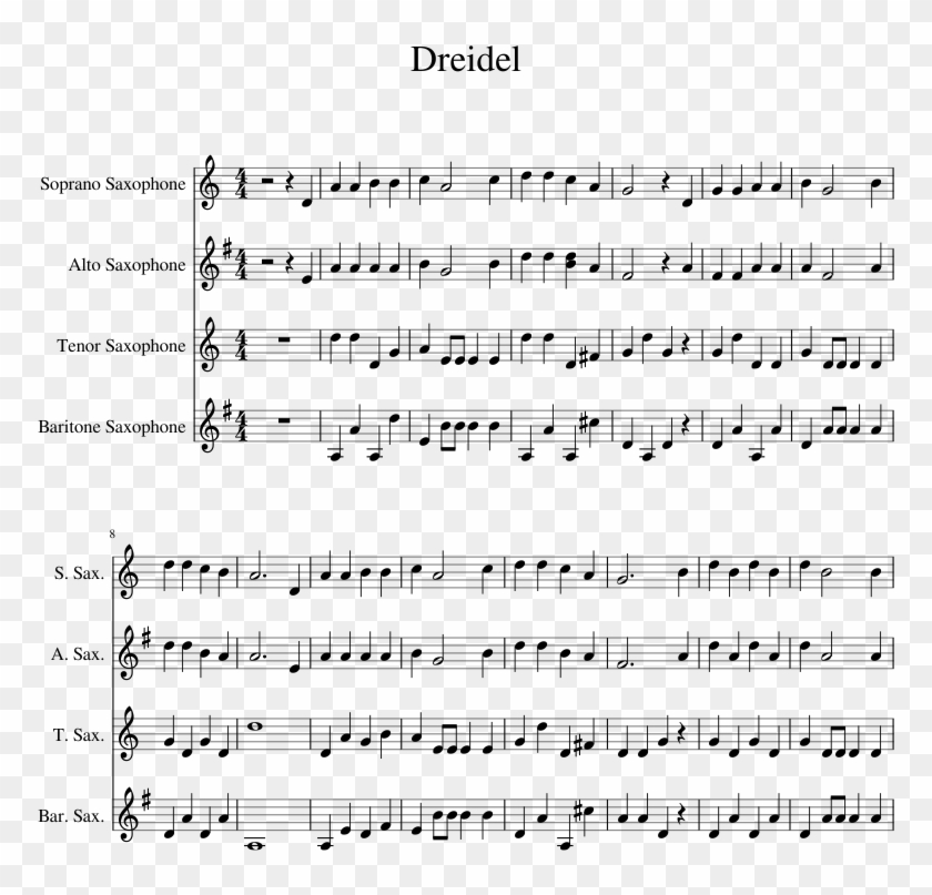 Seinfeld Theme For Sax Quartet Sheet Music Composed - Smell Like Teen Spirit Bass Clipart