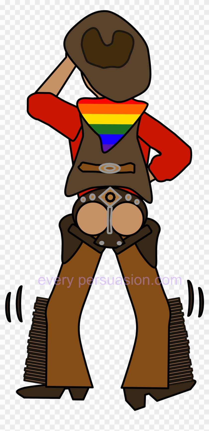 Image Of Gay Cowboy - Gay Cowboy Shower Curtains Clipart