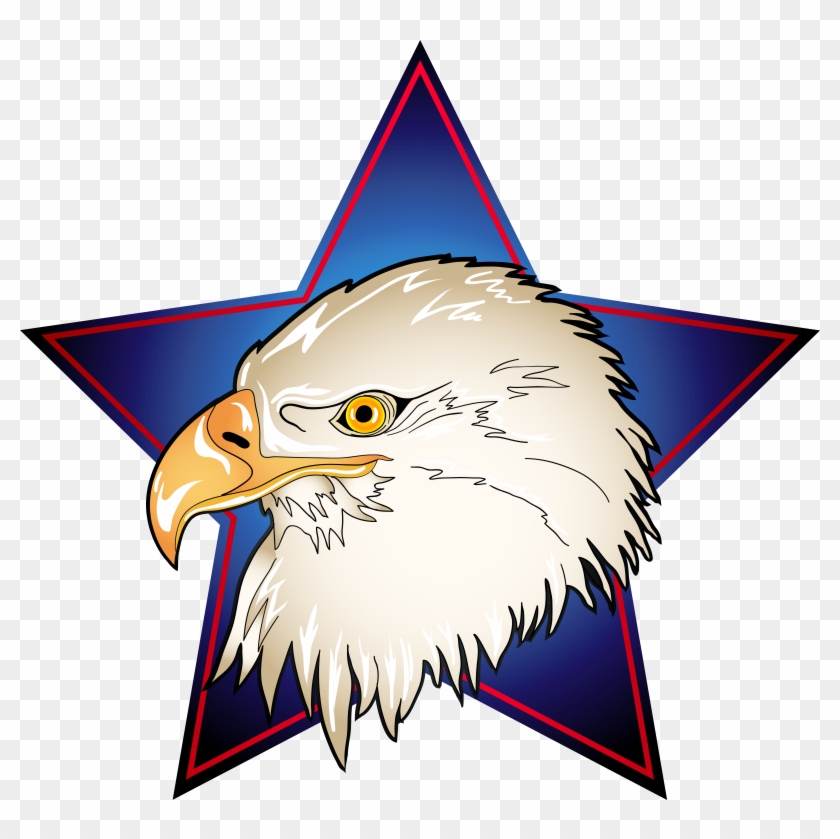 Free Png Download Eagle Head In Blue Star Transparent - Eagle Head Clipart Png