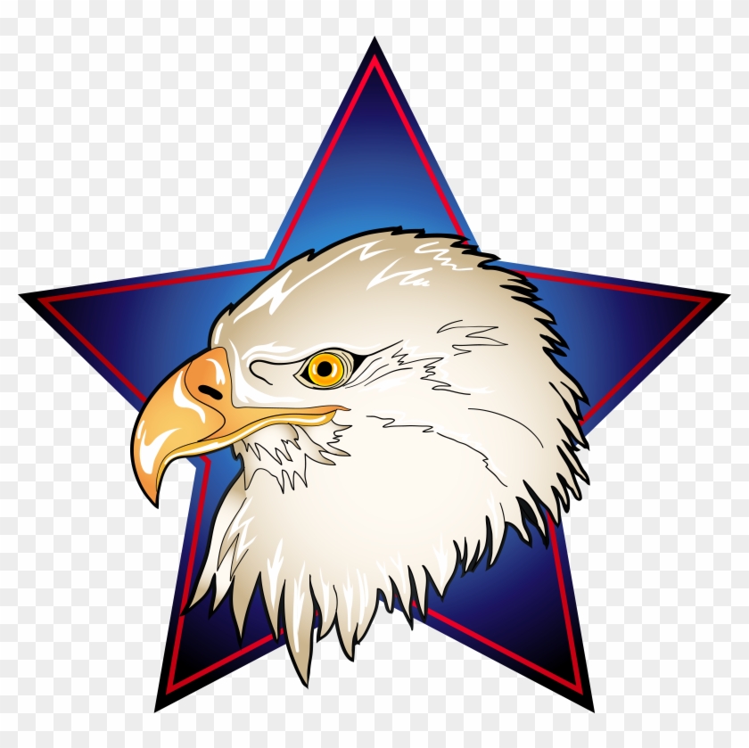 Free Png Download Eagle Head In Blue Star Transparent - Eagle Head Clipart Png #325015