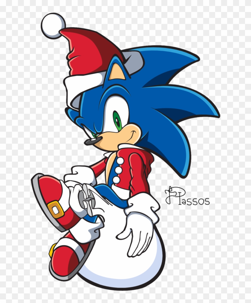 Clip Freeuse Download The Hedgehog Christmas Team Style - Sonic The Hedgehog Christmas Drawing - Png Download #325103