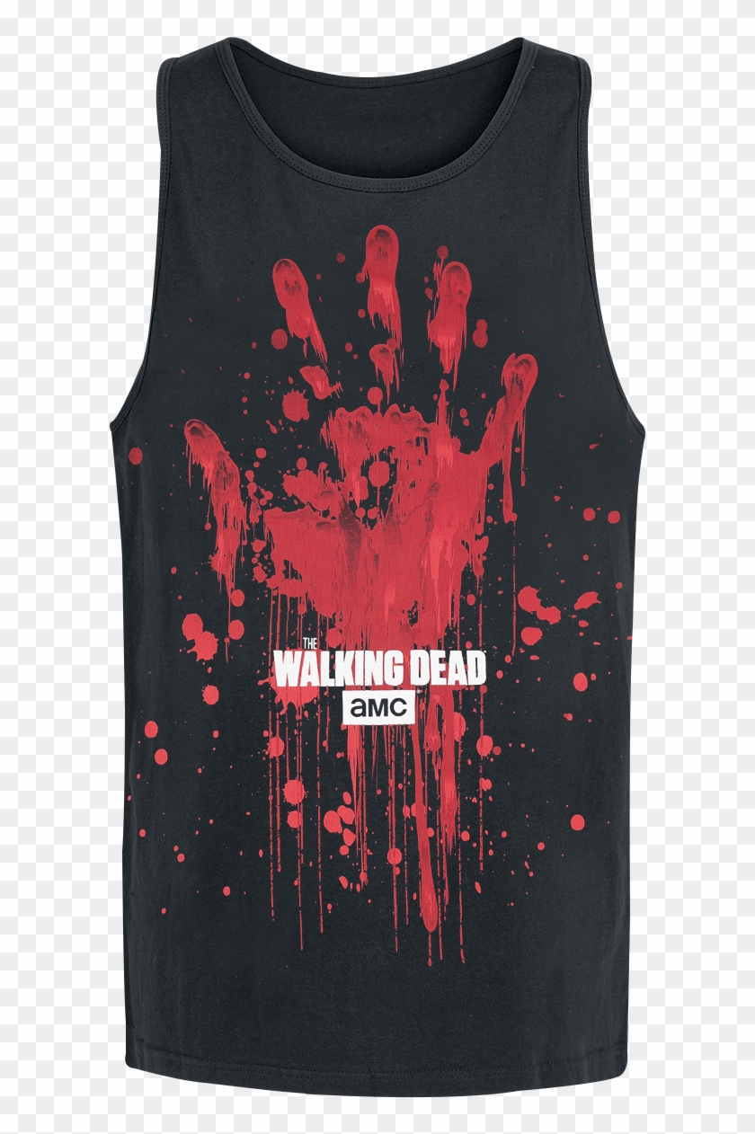 Bloody Handprint Top Tirante Ancho 100% Algodón Artículo - Walking Dead Clipart #326039