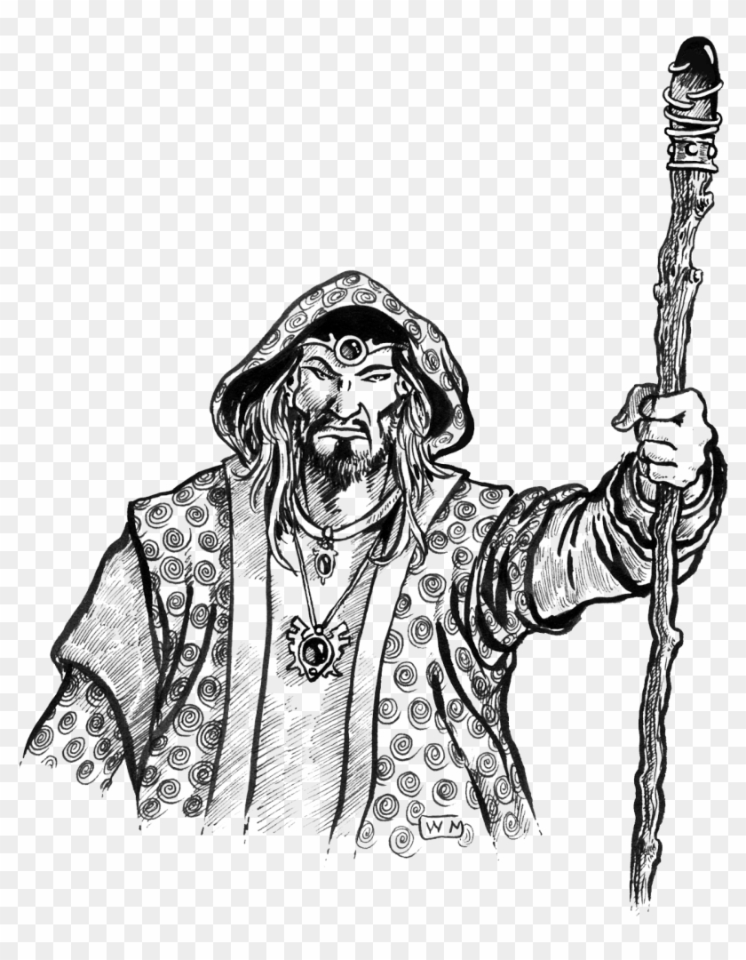 The Staff Is The Mark Of The Wizard - Wizard's Staff Drawung Clipart