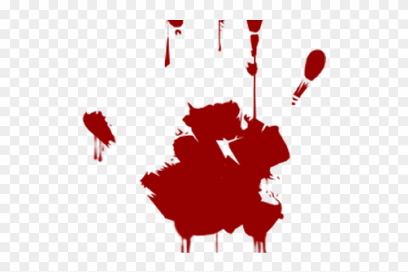 Handprint Clipart Transparent Background - Blood Hand - Png Download