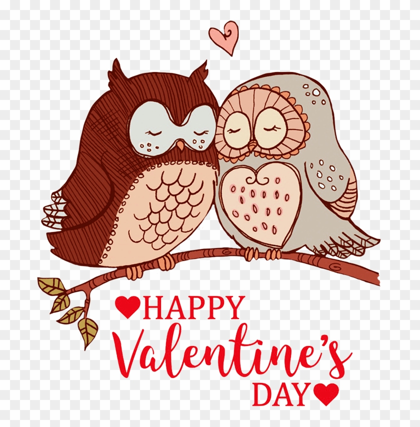 Banner Royalty Free Download Valentine Free Graphics - Valentines Day Owl Clipart - Png Download