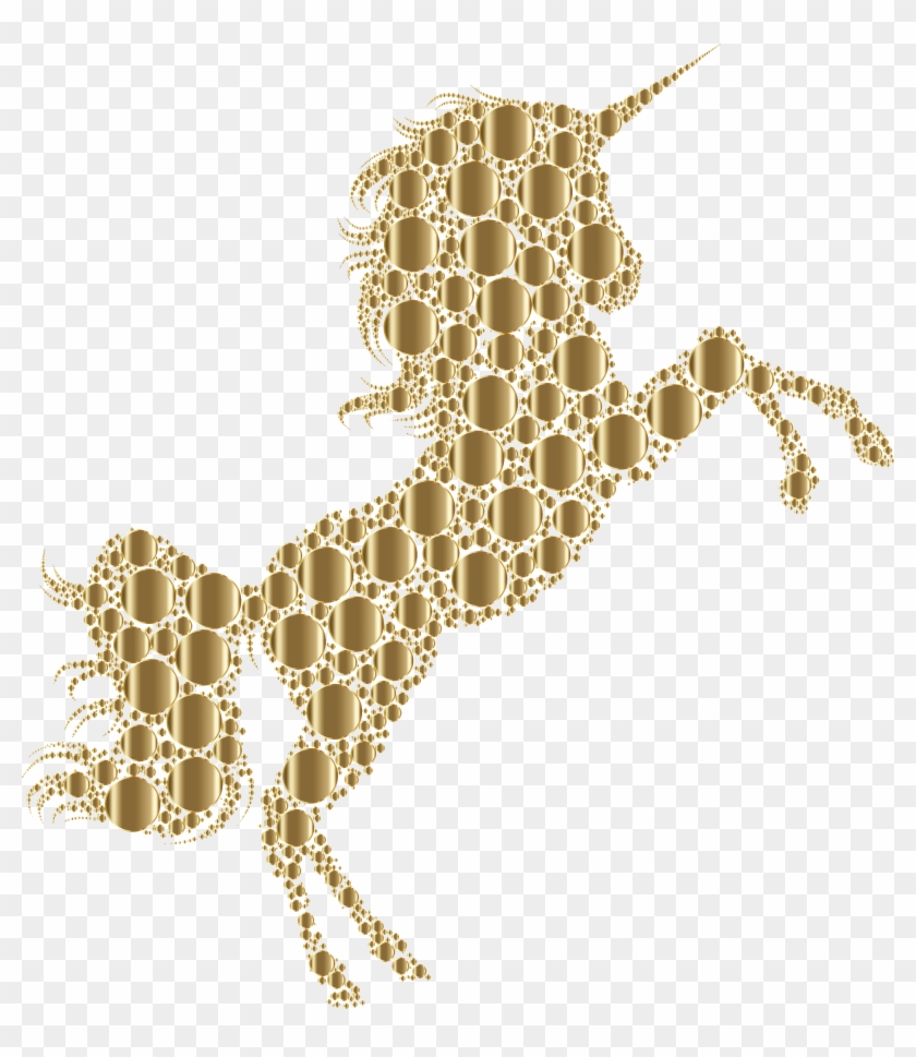 Vector Transparent Library Gold Unicorn Clipart - Gold Silhouette Unicorn .png