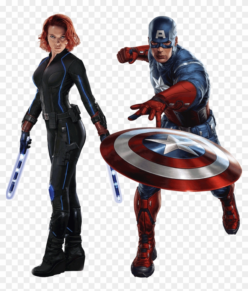 Black Widow Captain America - Marvel Avengers Captain America Clipart