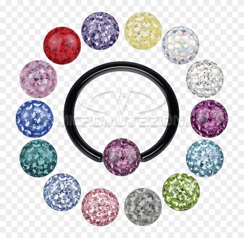 Titanium Ball Closure Ring With Clip In Crystal Ball - Eye Shadow - Png Download #327413