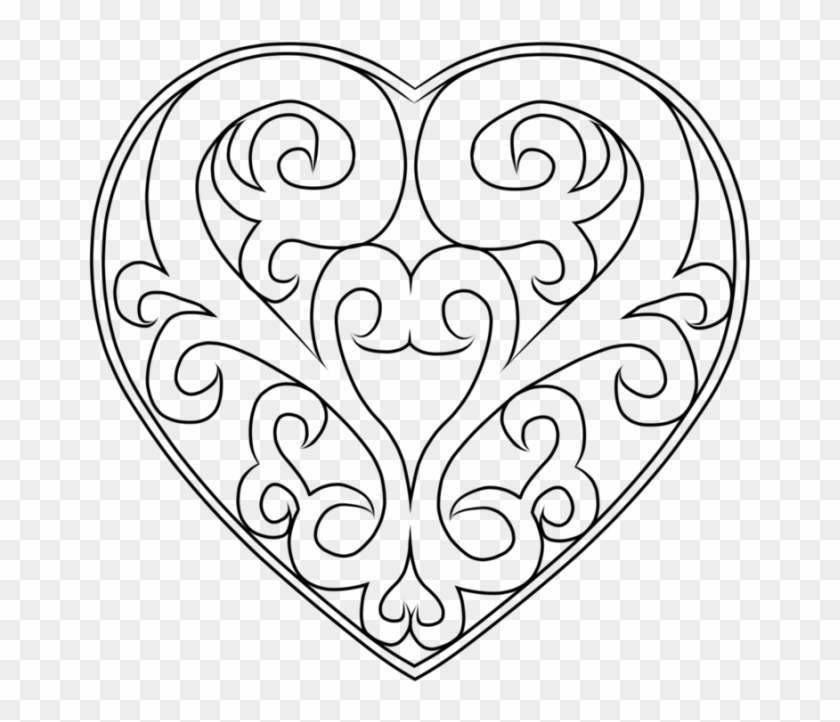 Filigree Heart Png - Filigree Heart Locket Drawing Clipart #327542