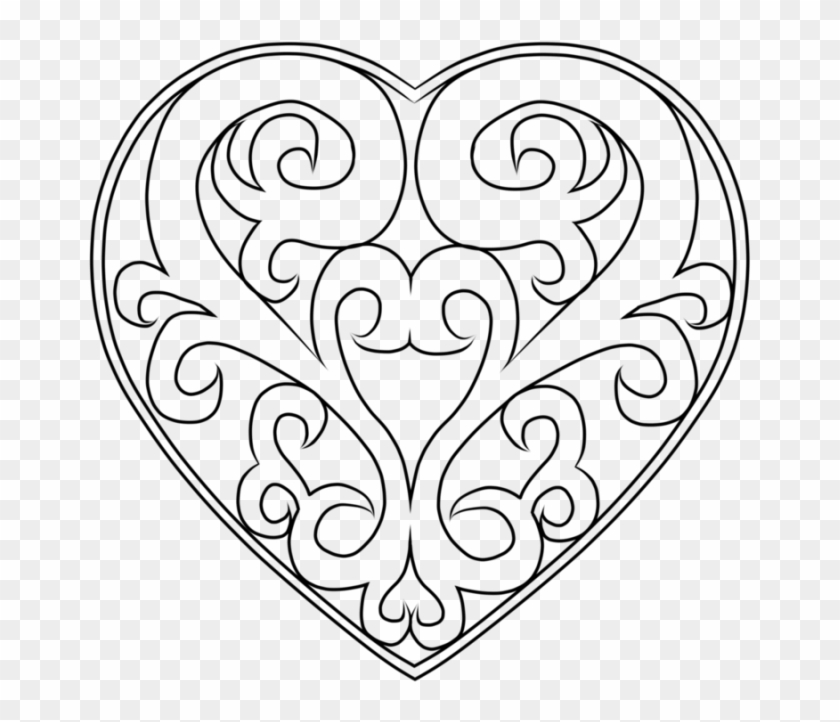 Filigree Heart Png - Filigree Heart Locket Drawing Clipart #327542