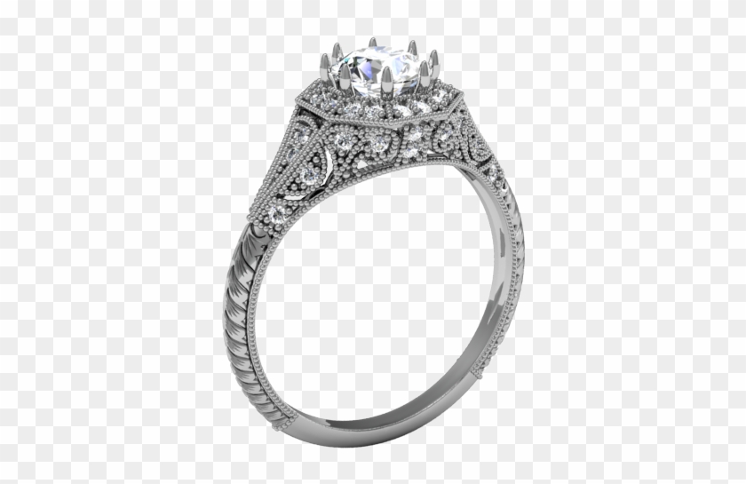 Filigree Halo Engagement Rings Clipart